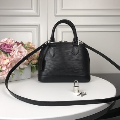 Louis Vuitton Alma BB EPI Leather Handbag Black