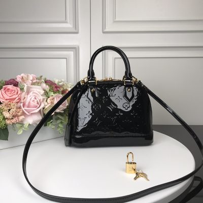 Louis Vuitton Alma BB Monogram Vernis Handbag Black