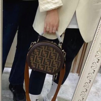 Fendi Round Monogram Crossbody Bag