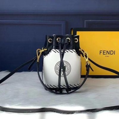 Fendi MON Tresor Leather Bucket Bag