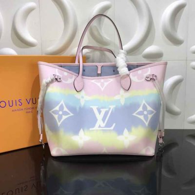 Louis Vuitton Escale Neverfull Tie Dye Rouge Pastel Tote Bag