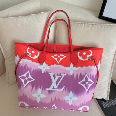 Louis Vuitton LV Escale OnTheGo GM Tie Dye Red Pink M45121 in 2023