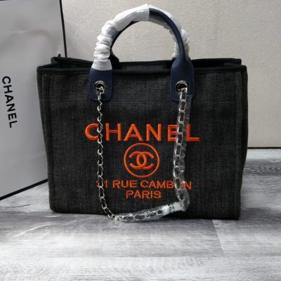 Chanel Deauville Canvas Tote Bag