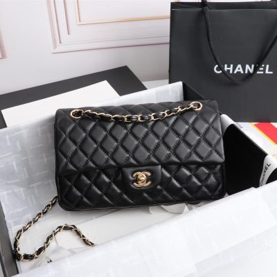 Chanel Classic Flap Bag 25 Black With Golden Hardware