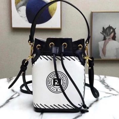 Fendi MON Tresor Leather Bucket Bag