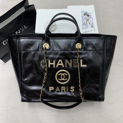 Chanel Deauville Tote Bag Black