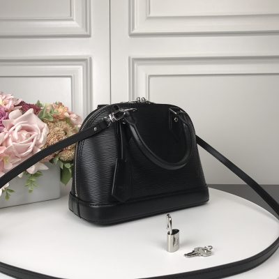 Louis Vuitton Alma BB EPI Leather Handbag Black