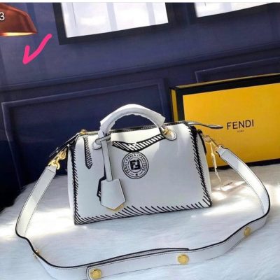 Fendi Leather Shoulder Bag White