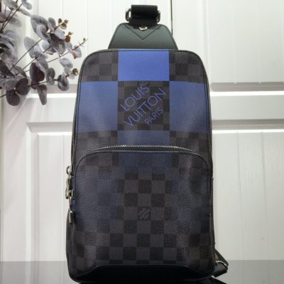 Louis Vuitton Avenue Sling Bag Damier Graphite Giant Blue