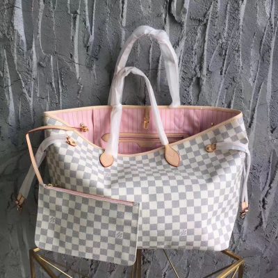 Louis Vuitton Neverfull PM GM MM Damier Azur Canvas Tote Bag