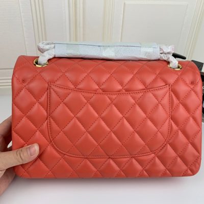 Chanel Classic Double Flap 25 Shoulder Bag Light Red