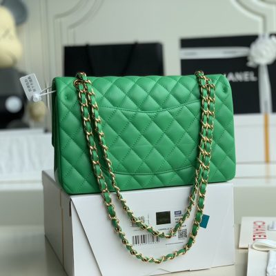 Chanel Classic Double Flap 25 Shoulder Bag Green