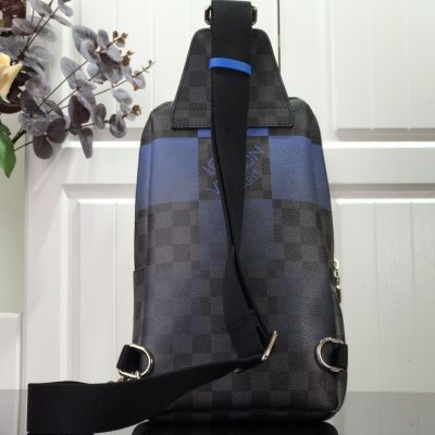 Louis Vuitton Avenue Sling Bag Damier Graphite Giant Blue