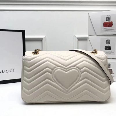 Gucci GG Marmont Matelassé Shoulder Bag White