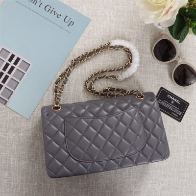 Chanel Classic Double Flap 25 Shoulder Bag Grey