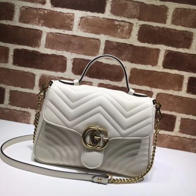 Gucci GG Marmont Top Handle Bag White