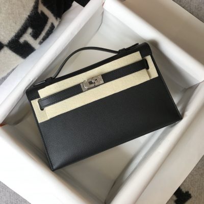 Hermès Kelly Pochette Mini Bag Black