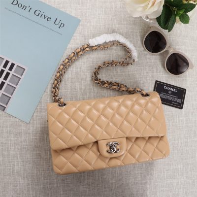 Chanel Classic Double Flap 25 Shoulder Bag Beige