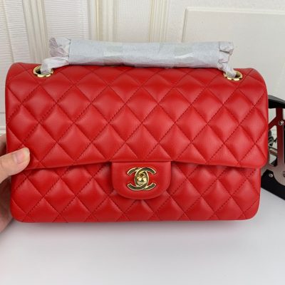 Chanel Classic Flap Handbag Red