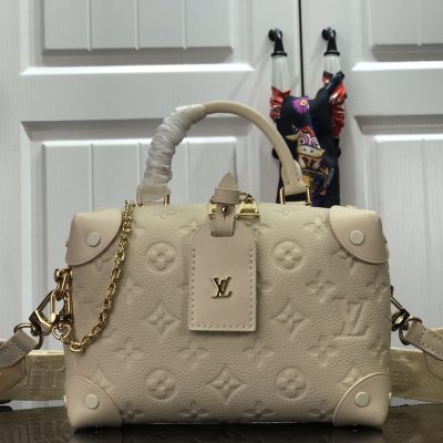 Louis Vuitton Petite Malle Souple Monogram Empreinte Trunck Crème