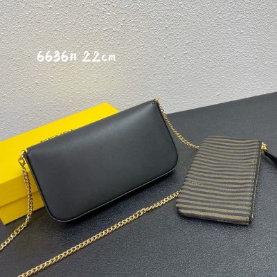 Fendi Wallet on Chain with Pouches Black