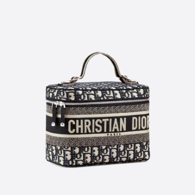 Christian Dior Travel Vanity Case - Women’s Oblique Embroidery Cosmetic Bags