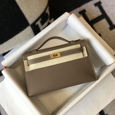 Hermès Kelly Pochette Mini Bag Brown